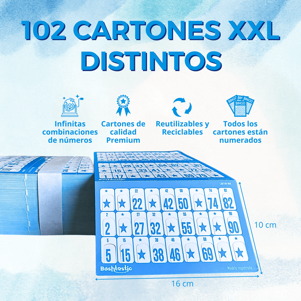 Cartones de Bingo XXL Verde - Bashtastic