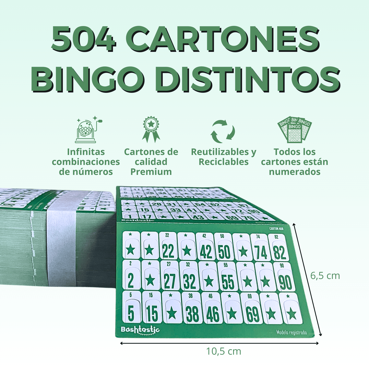 Cartones de Bingo Desechables 504 Azul - Bashtastic