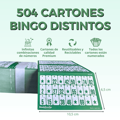 Cartones de Bingo Desechables 504 Azul - Bashtastic