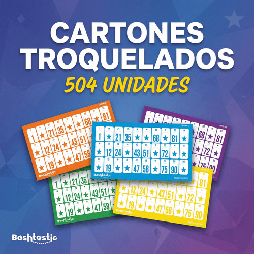 Cartones de Bingo Desechables 504 Azul - Bashtastic