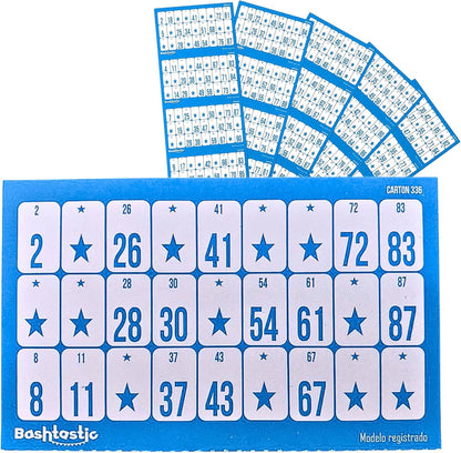 Cartones de Bingo Desechables 504 Azul - Bashtastic