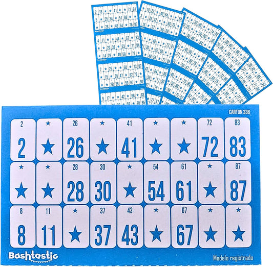 Cartones de Bingo Desechables 504 Azul - Bashtastic