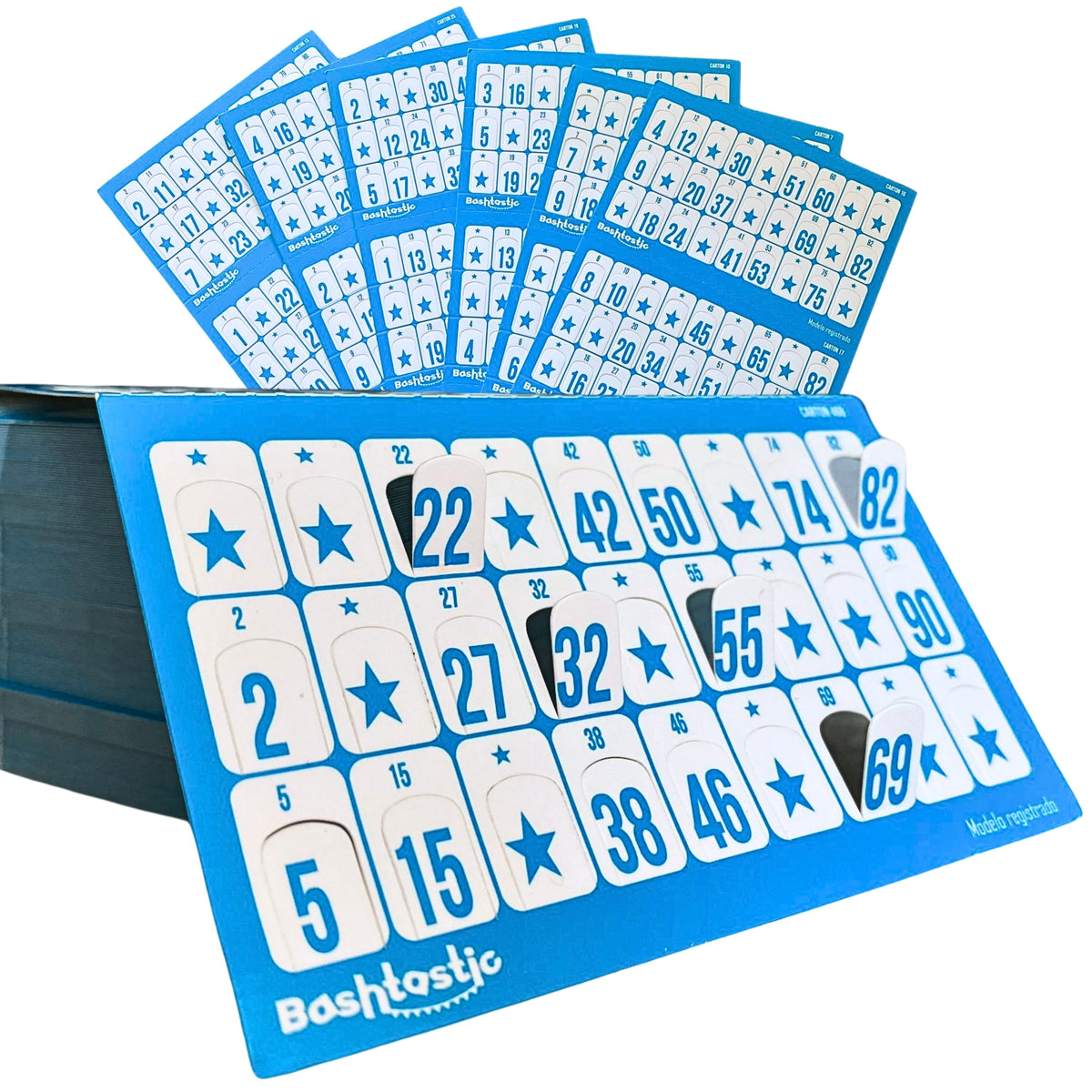 Cartones de Bingo Desechables 504 Azul - Bashtastic