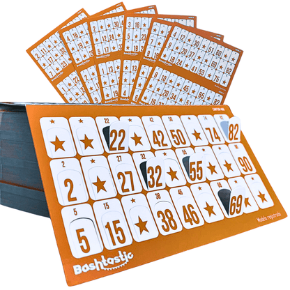 Cartones de Bingo Desechables 504 Naranja - Bashtastic