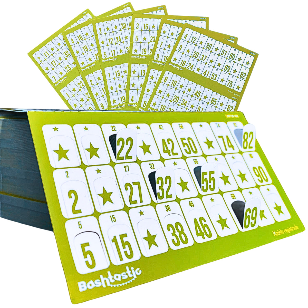 Cartones de Bingo Desechables 504 Naranja - Bashtastic
