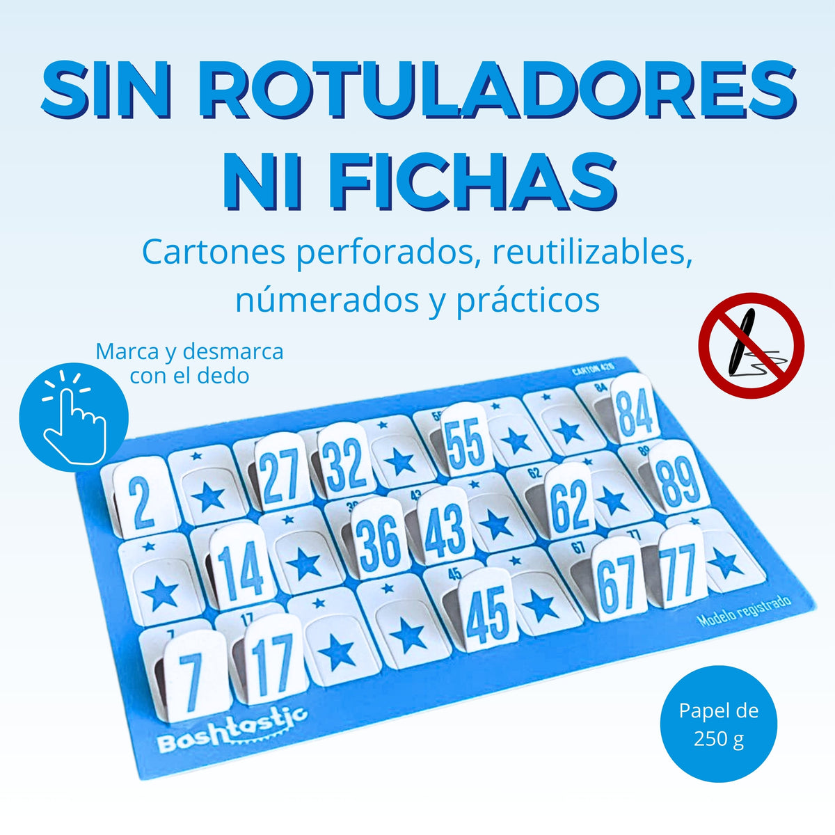 Cartones de Bingo Troquelados 1008 - Bashtastic