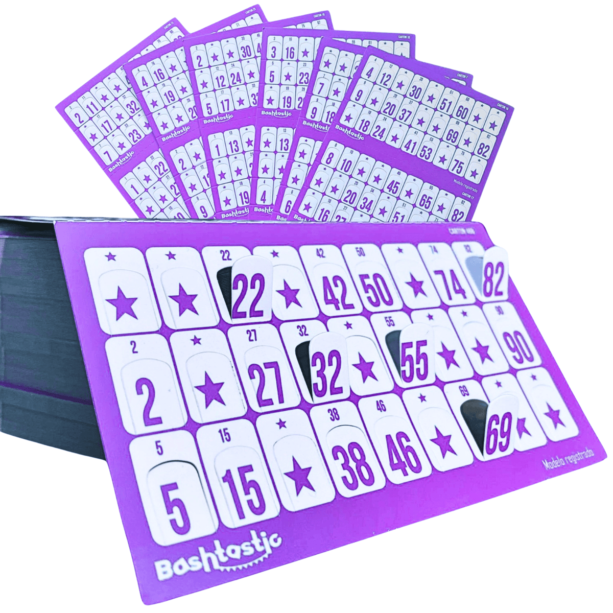Cartones de Bingo Troquelados 1008 Lila - Bashtastic