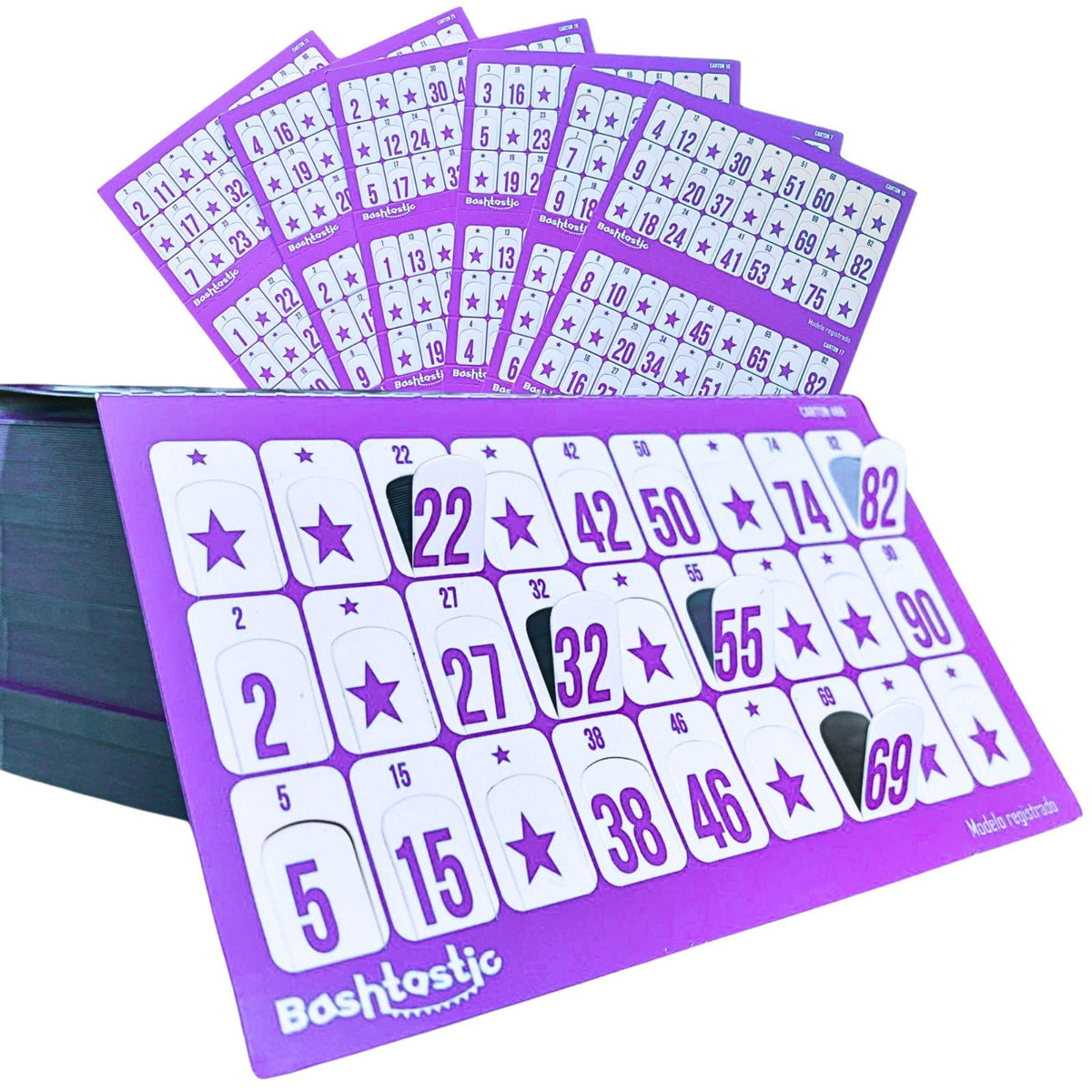 Cartones de Bingo Troquelados 1008 Lila - Bashtastic